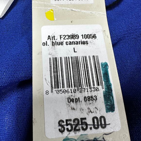 Fuzzi Jean Paul Gaultier NWT Surplice Wide Leg Jumpsuit in Canarie Blue Size L - Picture 5 of 8